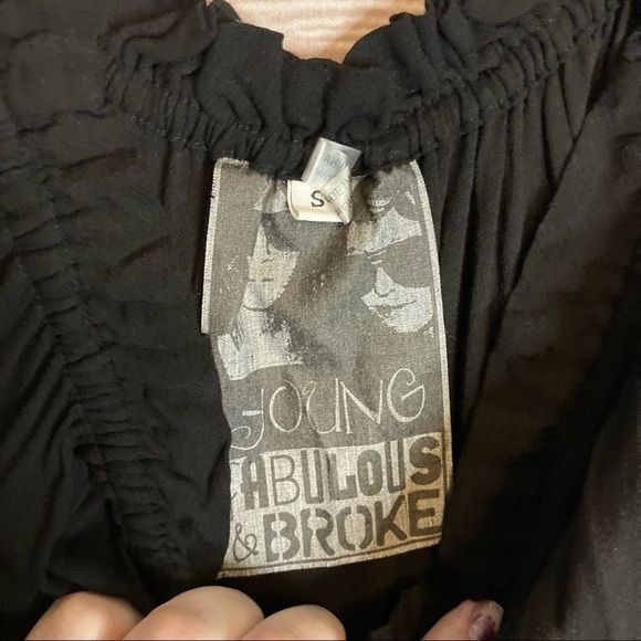 YOUNG Fabulous Broke Black Nova Mini Dress with Crochet Sleeves - Picture 9 of 11